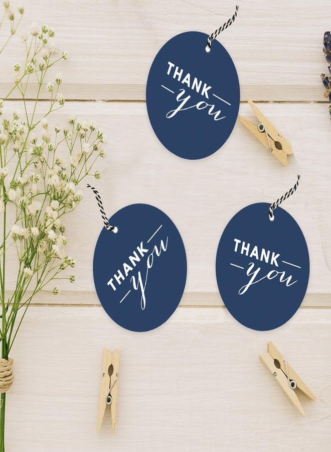 Andaz Press Circle Gift Tags, Chic Style, Thank You, Navy Blue, 24-Pack - Image 3
